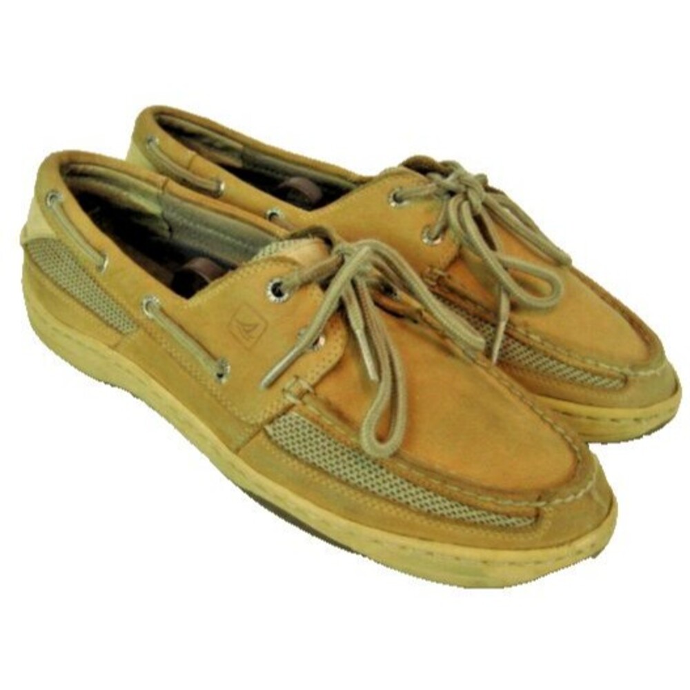 Mens Sperry Topsider Tan  Leather Deck Boat Shoes sz 8.5M